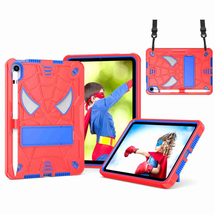 Spider Texture Silicone Hybrid PC Tablet Case with Shoulder Strap, For iPad 10th Gen 10.9 2022, For iPad Pro 11 2021 / Air 5 10.9, For iPad 10.2 2021 / 2020 / 2019, For iPad mini 6
