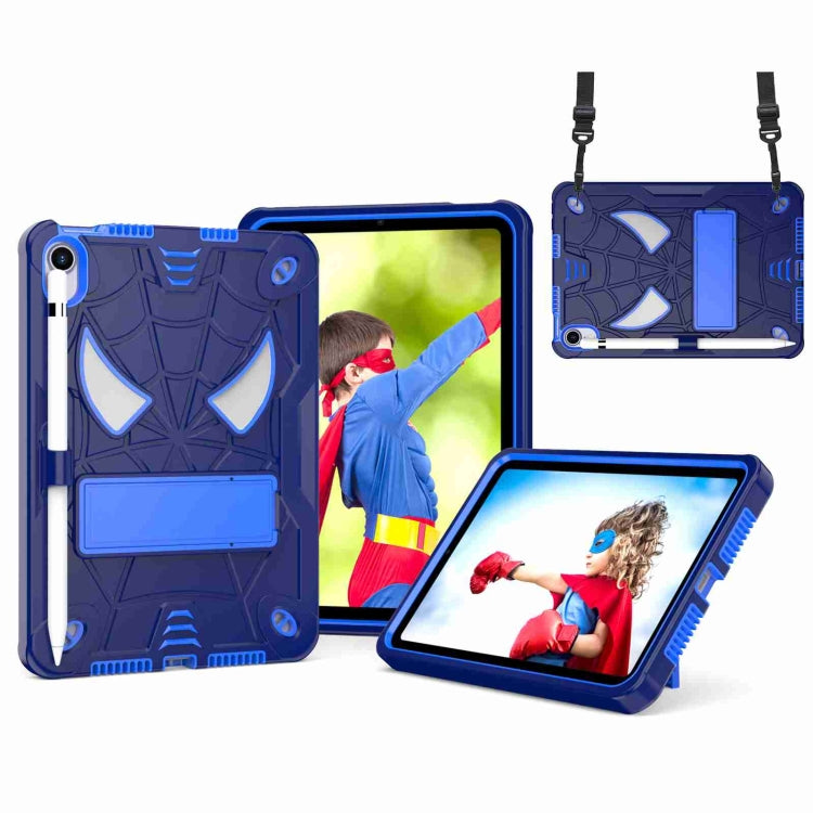 Spider Texture Silicone Hybrid PC Tablet Case with Shoulder Strap, For iPad 10th Gen 10.9 2022, For iPad Pro 11 2021 / Air 5 10.9, For iPad 10.2 2021 / 2020 / 2019, For iPad mini 6