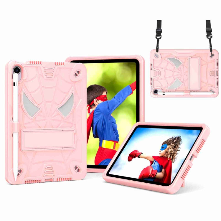Spider Texture Silicone Hybrid PC Tablet Case with Shoulder Strap, For iPad 10th Gen 10.9 2022, For iPad Pro 11 2021 / Air 5 10.9, For iPad 10.2 2021 / 2020 / 2019, For iPad mini 6