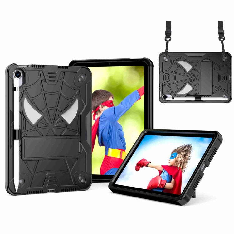 Spider Texture Silicone Hybrid PC Tablet Case with Shoulder Strap, For iPad 10th Gen 10.9 2022, For iPad Pro 11 2021 / Air 5 10.9, For iPad 10.2 2021 / 2020 / 2019, For iPad mini 6