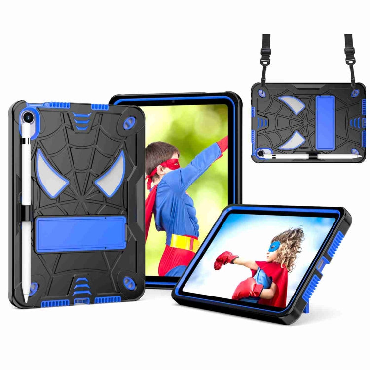 Spider Texture Silicone Hybrid PC Tablet Case with Shoulder Strap, For iPad 10th Gen 10.9 2022, For iPad Pro 11 2021 / Air 5 10.9, For iPad 10.2 2021 / 2020 / 2019, For iPad mini 6