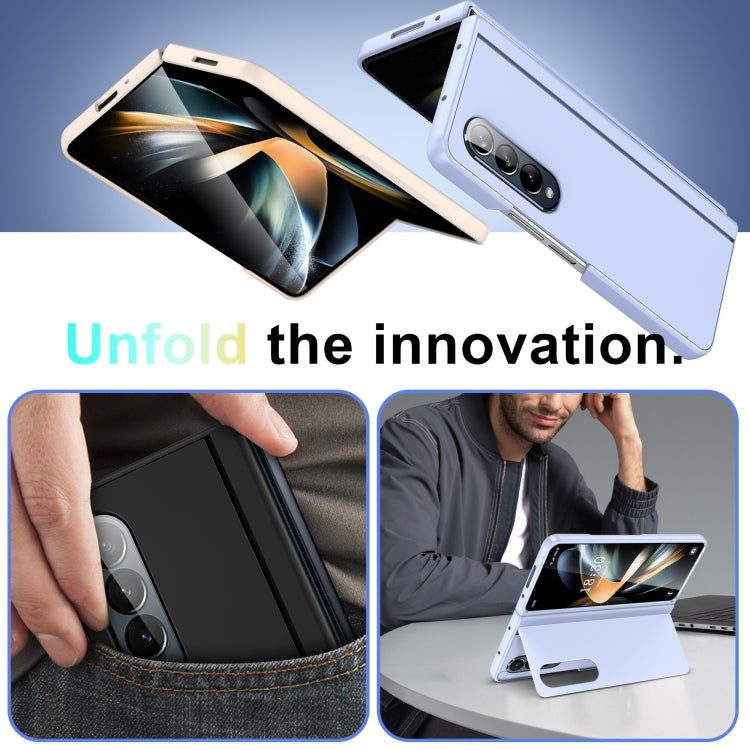Skin Feel Fold Full Coverage Phone Case with Holder, For Samsung Galaxy Z Fold4, For Samsung Galaxy Z Fold3