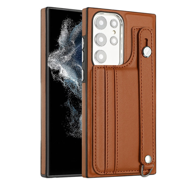 Shockproof Leather Phone Case with Wrist Strap, For Samsung Galaxy A04E / F04 / M04, For Samsung Galaxy A14 4G / A14 5G, For Samsung Galaxy A34 5G, For Samsung Galaxy A54 5G, For Samsung Galaxy S23 Ultra, For Samsung Galaxy S23, For Samsung Galaxy A04 ...
