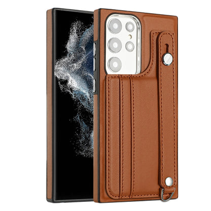 Shockproof Leather Phone Case with Wrist Strap, For Samsung Galaxy A04E / F04 / M04, For Samsung Galaxy A14 4G / A14 5G, For Samsung Galaxy A34 5G, For Samsung Galaxy A54 5G, For Samsung Galaxy S23 Ultra, For Samsung Galaxy S23, For Samsung Galaxy A04 ...