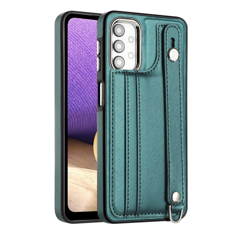 Shockproof Leather Phone Case with Wrist Strap, For Samsung Galaxy A23 4G / F23 5G / M23 5G, For Samsung Galaxy A53 5G, For Samsung Galaxy A73 5G, For Samsung Galaxy A33 5G, For Samsung Galaxy A13 4G, For Samsung Galaxy S22 Ultra 5G                    ...