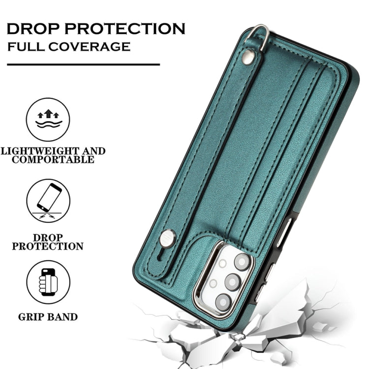Shockproof Leather Phone Case with Wrist Strap, For Samsung Galaxy A23 4G / F23 5G / M23 5G, For Samsung Galaxy A53 5G, For Samsung Galaxy A73 5G, For Samsung Galaxy A33 5G, For Samsung Galaxy A13 4G, For Samsung Galaxy S22 Ultra 5G                    ...