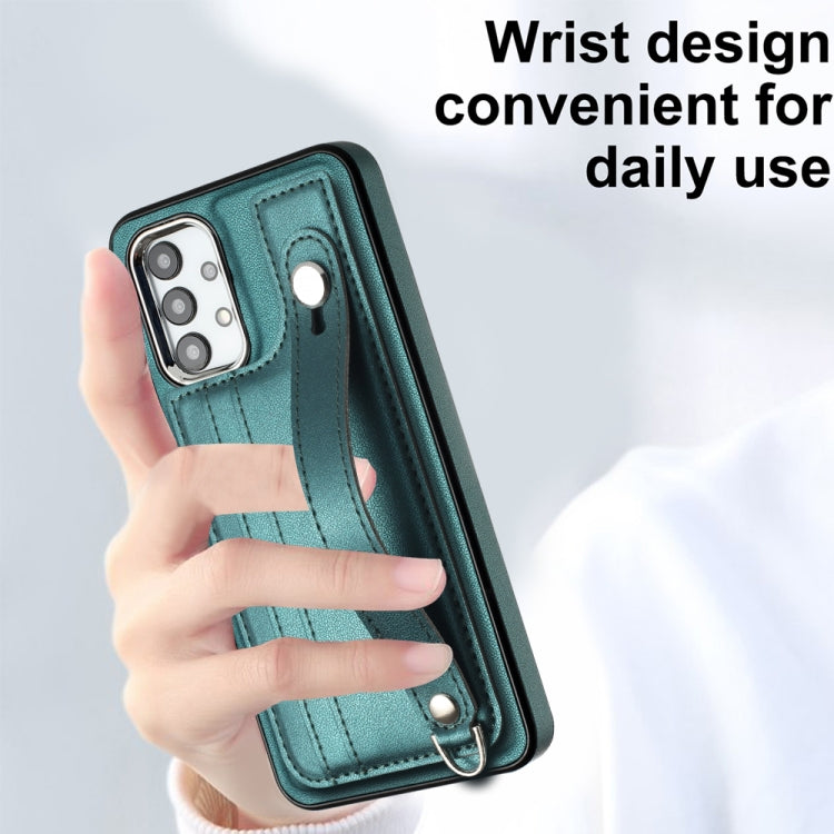 Shockproof Leather Phone Case with Wrist Strap, For Samsung Galaxy A23 4G / F23 5G / M23 5G, For Samsung Galaxy A53 5G, For Samsung Galaxy A73 5G, For Samsung Galaxy A33 5G, For Samsung Galaxy A13 4G, For Samsung Galaxy S22 Ultra 5G                    ...