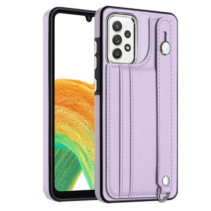 Shockproof Leather Phone Case with Wrist Strap, For Samsung Galaxy A23 4G / F23 5G / M23 5G, For Samsung Galaxy A53 5G, For Samsung Galaxy A73 5G, For Samsung Galaxy A33 5G, For Samsung Galaxy A13 4G, For Samsung Galaxy S22 Ultra 5G                    ...