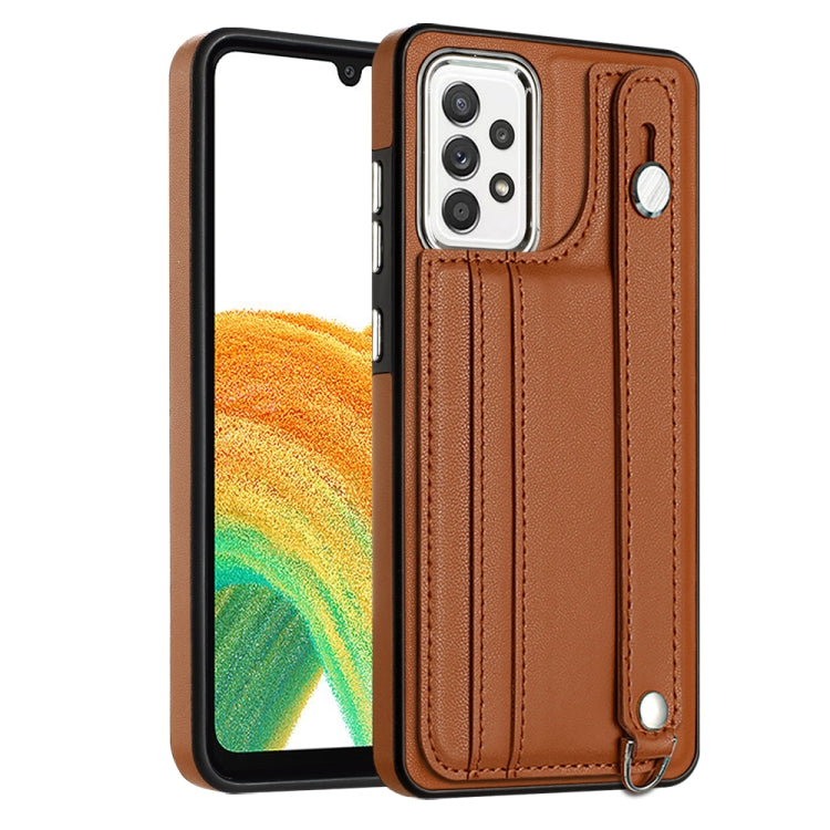 Shockproof Leather Phone Case with Wrist Strap, For Samsung Galaxy A23 4G / F23 5G / M23 5G, For Samsung Galaxy A53 5G, For Samsung Galaxy A73 5G, For Samsung Galaxy A33 5G, For Samsung Galaxy A13 4G, For Samsung Galaxy S22 Ultra 5G                    ...