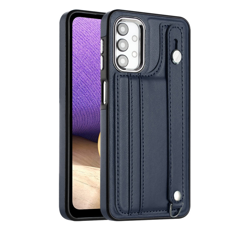 Shockproof Leather Phone Case with Wrist Strap, For Samsung Galaxy A23 4G / F23 5G / M23 5G, For Samsung Galaxy A53 5G, For Samsung Galaxy A73 5G, For Samsung Galaxy A33 5G, For Samsung Galaxy A13 4G, For Samsung Galaxy S22 Ultra 5G                    ...