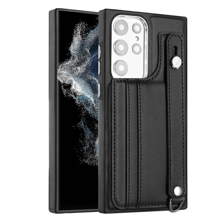 Shockproof Leather Phone Case with Wrist Strap, For Samsung Galaxy A23 4G / F23 5G / M23 5G, For Samsung Galaxy A53 5G, For Samsung Galaxy A73 5G, For Samsung Galaxy A33 5G, For Samsung Galaxy A13 4G, For Samsung Galaxy S22 Ultra 5G                    ...