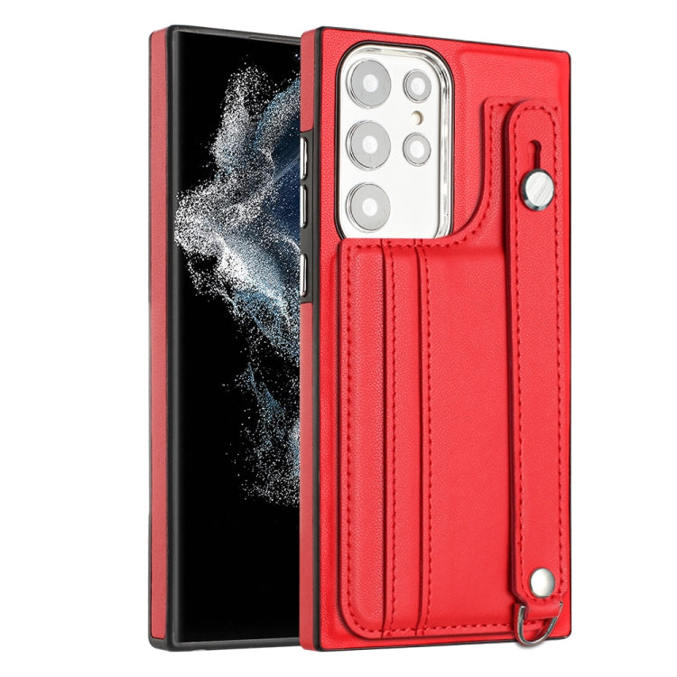 Shockproof Leather Phone Case with Wrist Strap, For Samsung Galaxy A23 4G / F23 5G / M23 5G, For Samsung Galaxy A53 5G, For Samsung Galaxy A73 5G, For Samsung Galaxy A33 5G, For Samsung Galaxy A13 4G, For Samsung Galaxy S22 Ultra 5G                    ...