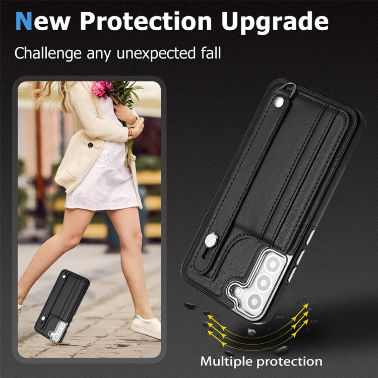 Shockproof Leather Phone Case with Wrist Strap, For Samsung Galaxy A23 4G / F23 5G / M23 5G, For Samsung Galaxy A53 5G, For Samsung Galaxy A73 5G, For Samsung Galaxy A33 5G, For Samsung Galaxy A13 4G, For Samsung Galaxy S22 Ultra 5G                    ...