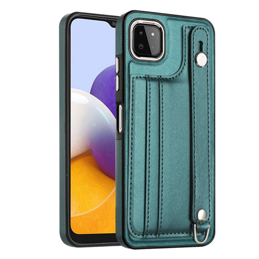 Shockproof Leather Phone Case with Wrist Strap, For Samsung Galaxy A22 5G, For Samsung Galaxy S21 FE 5G, For Samsung Galaxy A32 4G, For Samsung Galaxy A72 4G / A72 5G, For Samsung Galaxy A52 4G / A52 5G, For Samsung Galaxy A12 4G / M12                 ...