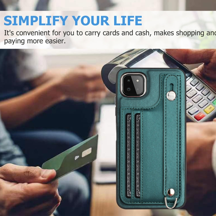 Shockproof Leather Phone Case with Wrist Strap, For Samsung Galaxy A22 5G, For Samsung Galaxy S21 FE 5G, For Samsung Galaxy A32 4G, For Samsung Galaxy A72 4G / A72 5G, For Samsung Galaxy A52 4G / A52 5G, For Samsung Galaxy A12 4G / M12                 ...