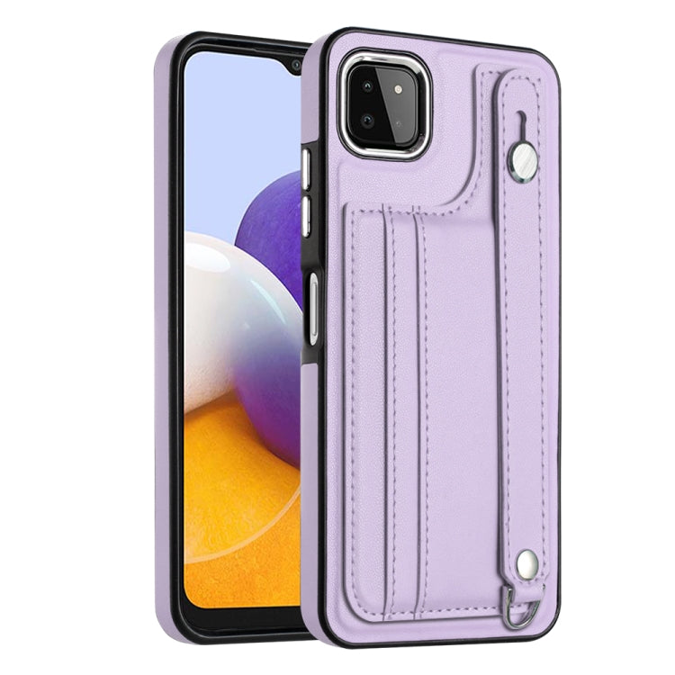 Shockproof Leather Phone Case with Wrist Strap, For Samsung Galaxy A22 5G, For Samsung Galaxy S21 FE 5G, For Samsung Galaxy A32 4G, For Samsung Galaxy A72 4G / A72 5G, For Samsung Galaxy A52 4G / A52 5G, For Samsung Galaxy A12 4G / M12                 ...