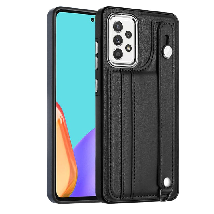 Shockproof Leather Phone Case with Wrist Strap, For Samsung Galaxy A22 5G, For Samsung Galaxy S21 FE 5G, For Samsung Galaxy A32 4G, For Samsung Galaxy A72 4G / A72 5G, For Samsung Galaxy A52 4G / A52 5G, For Samsung Galaxy A12 4G / M12                 ...