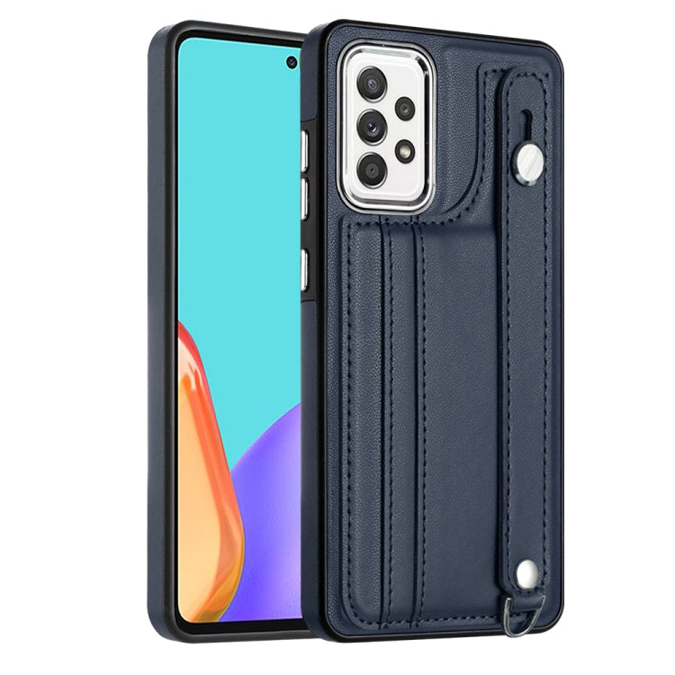 Shockproof Leather Phone Case with Wrist Strap, For Samsung Galaxy A22 5G, For Samsung Galaxy S21 FE 5G, For Samsung Galaxy A32 4G, For Samsung Galaxy A72 4G / A72 5G, For Samsung Galaxy A52 4G / A52 5G, For Samsung Galaxy A12 4G / M12                 ...