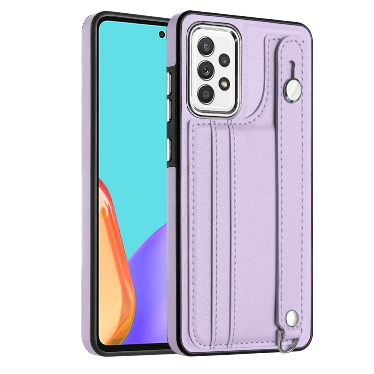 Shockproof Leather Phone Case with Wrist Strap, For Samsung Galaxy A22 5G, For Samsung Galaxy S21 FE 5G, For Samsung Galaxy A32 4G, For Samsung Galaxy A72 4G / A72 5G, For Samsung Galaxy A52 4G / A52 5G, For Samsung Galaxy A12 4G / M12                 ...