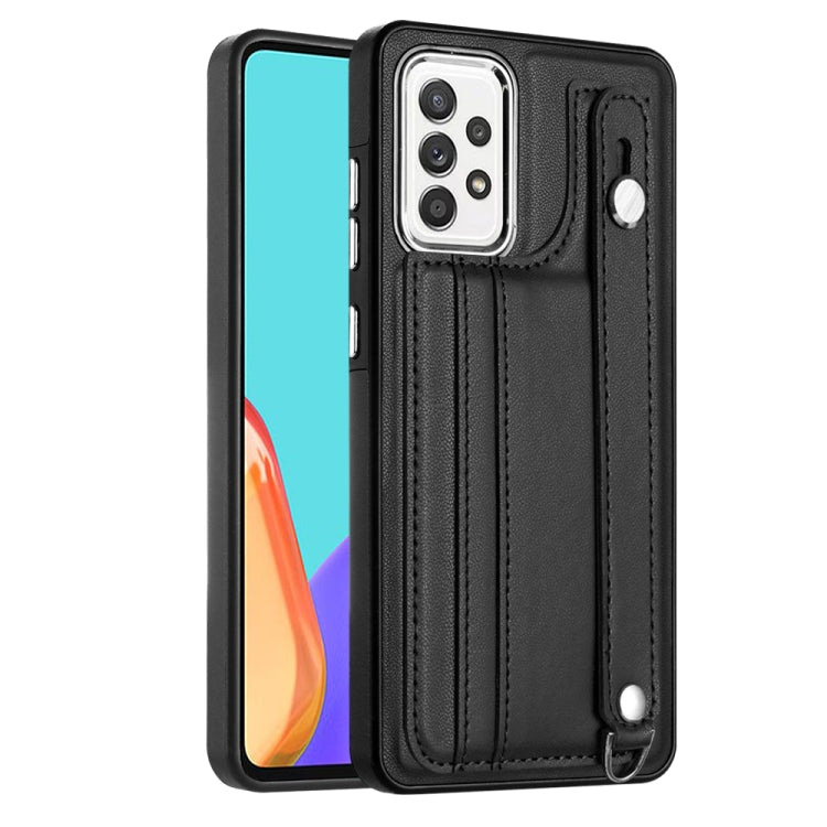 Shockproof Leather Phone Case with Wrist Strap, For Samsung Galaxy A22 5G, For Samsung Galaxy S21 FE 5G, For Samsung Galaxy A32 4G, For Samsung Galaxy A72 4G / A72 5G, For Samsung Galaxy A52 4G / A52 5G, For Samsung Galaxy A12 4G / M12                 ...