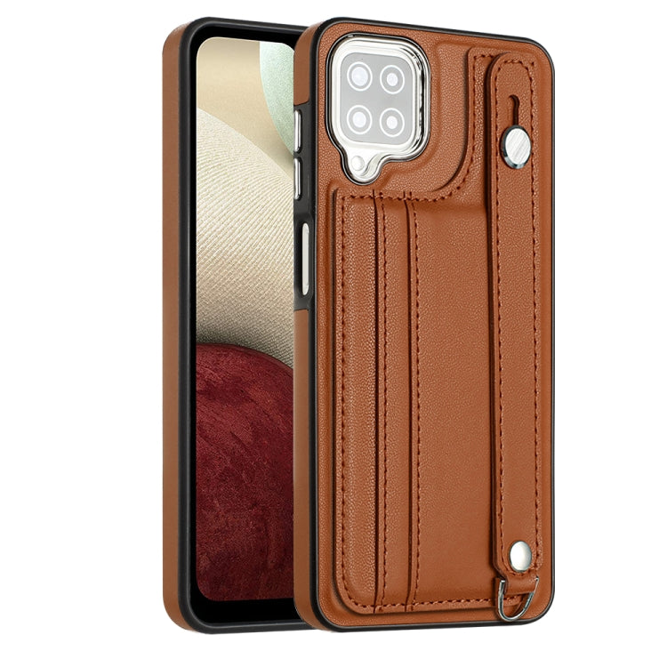 Shockproof Leather Phone Case with Wrist Strap, For Samsung Galaxy A22 5G, For Samsung Galaxy S21 FE 5G, For Samsung Galaxy A32 4G, For Samsung Galaxy A72 4G / A72 5G, For Samsung Galaxy A52 4G / A52 5G, For Samsung Galaxy A12 4G / M12                 ...