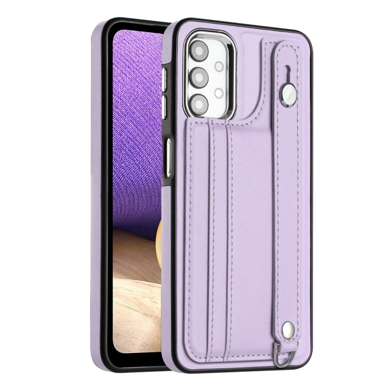 Shockproof Leather Phone Case with Wrist Strap, For Samsung Galaxy A22 5G, For Samsung Galaxy S21 FE 5G, For Samsung Galaxy A32 4G, For Samsung Galaxy A72 4G / A72 5G, For Samsung Galaxy A52 4G / A52 5G, For Samsung Galaxy A12 4G / M12                 ...