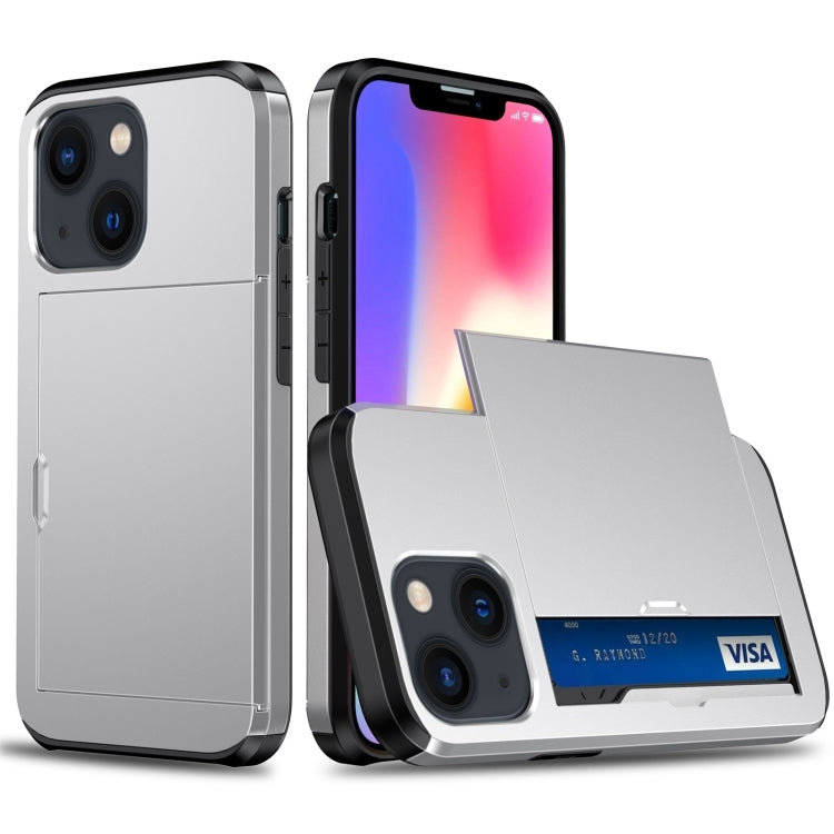 Shockproof Armor Phone Case with Slide Card Slot, For iPhone 15 Pro Max, For iPhone 15 Pro, For iPhone 15 Plus, For iPhone 15