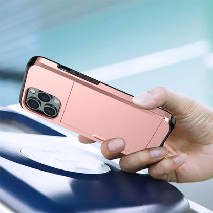 Shockproof Armor Phone Case with Slide Card Slot, For iPhone 15 Pro Max, For iPhone 15 Pro, For iPhone 15 Plus, For iPhone 15