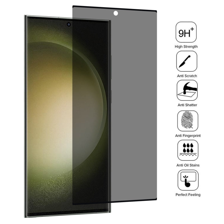 Ultrathin 3D Curved Edge Privacy Tempered Glass Film, Support Unlock, For Samsung Galaxy S23 Ultra 5G, For Samsung Galaxy S23+ 5G, For Samsung Galaxy S23 5G