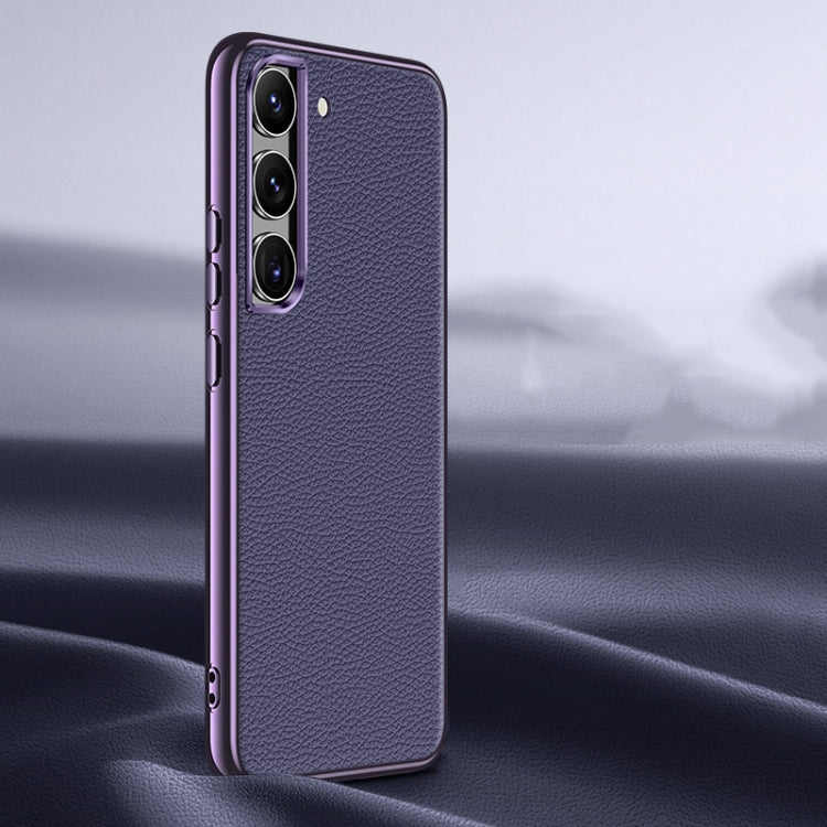 Litchi Texture Genuine Leather Phone Case, For Samsung Galaxy S23 Ultra 5G, For Samsung Galaxy S23 5G, For Samsung Galaxy S22 Ultra 5G, For Samsung Galaxy S22+ 5G, For Samsung Galaxy S22 5G