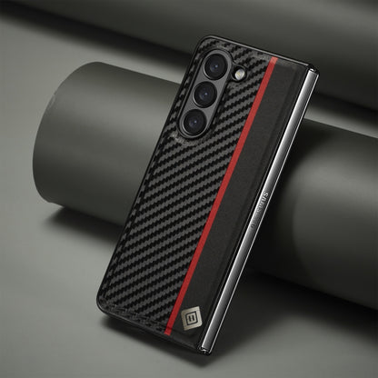 LC.IMEEKE Carbon Fiber PU + TPU Horizontal Flip Leather Phone Case, For Samsung Galaxy Z Fold5, For Samsung Galaxy Z Flip5
