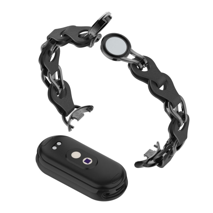Hollow Leather Chain Magnetic Buckle Watch Band, For Xiaomi Smart Band 10 / 9 / 8