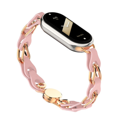 Hollow Leather Chain Magnetic Buckle Watch Band, For Xiaomi Smart Band 10 / 9 / 8