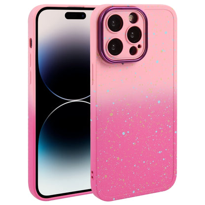 Gradient Starry Silicone Phone Case with Lens Film, For iPhone 14 Plus, For iPhone 15 Pro Max, For iPhone 15 Pro, For iPhone 14, For iPhone 15 Plus, For iPhone 14 Pro, For iPhone 15, For iPhone 14 Pro Max
