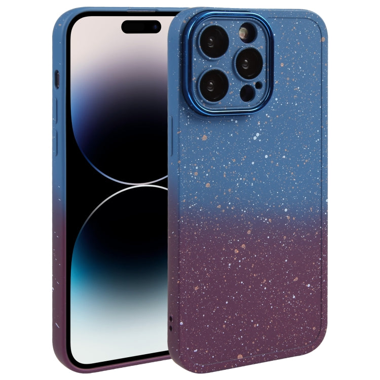 Gradient Starry Silicone Phone Case with Lens Film, For iPhone 14 Plus, For iPhone 15 Pro Max, For iPhone 15 Pro, For iPhone 14, For iPhone 14 Pro, For iPhone 15 Plus, For iPhone 15, For iPhone 14 Pro Max