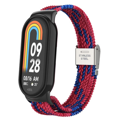 Metal Head + Adjustable Nylon Braided Steel Buckle Watch Band, For Xiaomi Mi Band 8