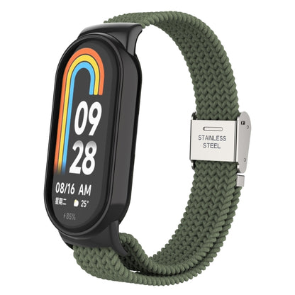 Metal Head + Adjustable Nylon Braided Steel Buckle Watch Band, For Xiaomi Mi Band 8
