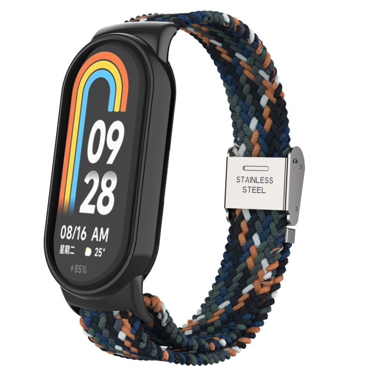 Metal Head + Adjustable Nylon Braided Steel Buckle Watch Band, For Xiaomi Mi Band 8