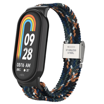 Metal Head + Adjustable Nylon Braided Steel Buckle Watch Band, For Xiaomi Mi Band 8