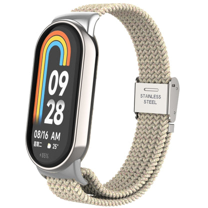 Metal Head + Adjustable Nylon Braided Steel Buckle Watch Band, For Xiaomi Mi Band 8