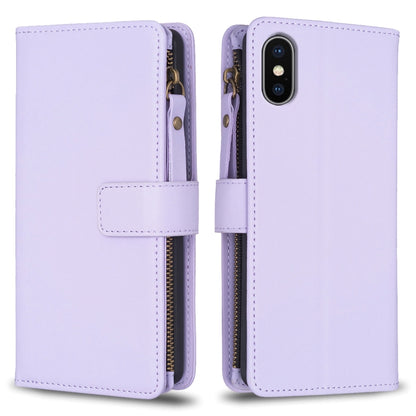 9 Card Slots Zipper Wallet Leather Flip Phone Case, For iPhone 12 Pro Max, For iPhone 11 Pro Max, For iPhone 11, For iPhone 11 Pro, For iPhone XS / X, For iPhone XR, For iPhone XS Max, For iPhone 8 Plus / 7 Plus