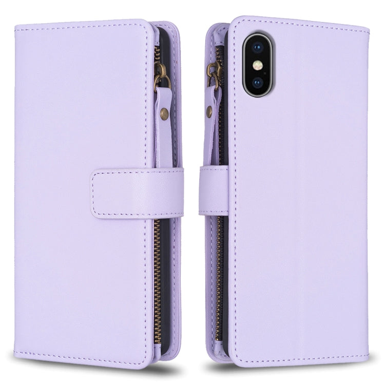 9 Card Slots Zipper Wallet Leather Flip Phone Case, For iPhone 12 Pro Max, For iPhone 11 Pro Max, For iPhone 11, For iPhone 11 Pro, For iPhone XS / X, For iPhone XR, For iPhone XS Max, For iPhone 8 Plus / 7 Plus