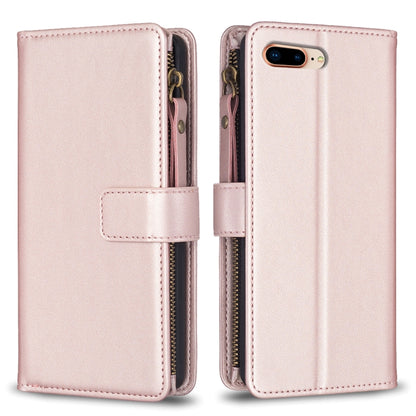9 Card Slots Zipper Wallet Leather Flip Phone Case, For iPhone 12 Pro Max, For iPhone 11 Pro Max, For iPhone 11, For iPhone 11 Pro, For iPhone XS / X, For iPhone XR, For iPhone XS Max, For iPhone 8 Plus / 7 Plus