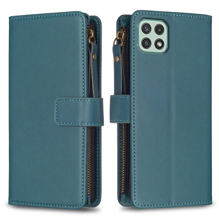 9 Card Slots Zipper Wallet Leather Flip Phone Case, For Samsung Galaxy A22 4G, For Samsung Galaxy A22 5G, For Samsung Galaxy S21 FE 5G, For Samsung Galaxy A23 4G, For Samsung Galaxy A32 4G, For Samsung Galaxy A72, For Samsung Galaxy A52                ...