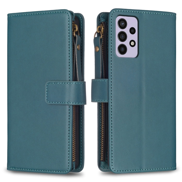 9 Card Slots Zipper Wallet Leather Flip Phone Case, For Samsung Galaxy A22 4G, For Samsung Galaxy A22 5G, For Samsung Galaxy S21 FE 5G, For Samsung Galaxy A23 4G, For Samsung Galaxy A32 4G, For Samsung Galaxy A72, For Samsung Galaxy A52                ...