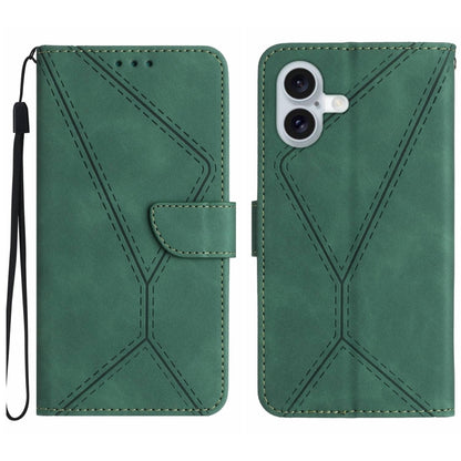 Stitching Embossed Leather Phone Case, For iPhone 17e / 16e, For iPhone 17 Pro Max, For iPhone 17 Pro, For iPhone 17, For iPhone Air, For iPhone 16 Pro Max, For iPhone 16 Pro, For iPhone 16 Plus