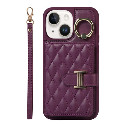 Horizontal Card Bag Ring Holder Phone Case with Dual Lanyard, For iPhone 14 Plus, For iPhone 14, For iPhone 14 Pro, For iPhone 14 Pro Max, For iPhone 13 Pro Max, For iPhone 13 Pro