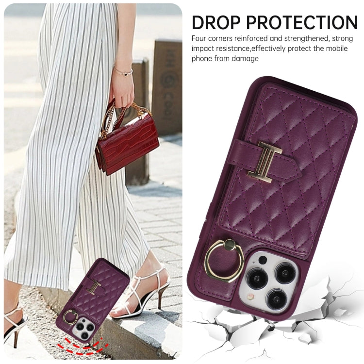 Horizontal Card Bag Ring Holder Phone Case with Dual Lanyard, For iPhone 14 Plus, For iPhone 14, For iPhone 14 Pro, For iPhone 14 Pro Max, For iPhone 13 Pro Max, For iPhone 13 Pro
