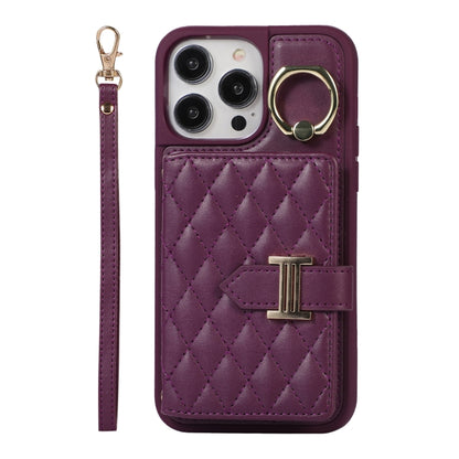 Horizontal Card Bag Ring Holder Phone Case with Dual Lanyard, For iPhone 14 Plus, For iPhone 14, For iPhone 14 Pro, For iPhone 14 Pro Max, For iPhone 13 Pro Max, For iPhone 13 Pro