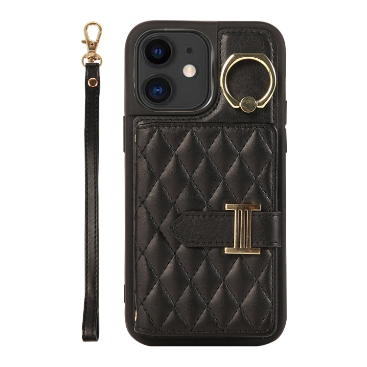 Horizontal Card Bag Ring Holder Phone Case with Dual Lanyard, For iPhone 13, For iPhone 12, For iPhone 12 Pro Max, For iPhone 12 Pro, For iPhone 11 Pro Max, For iPhone 11